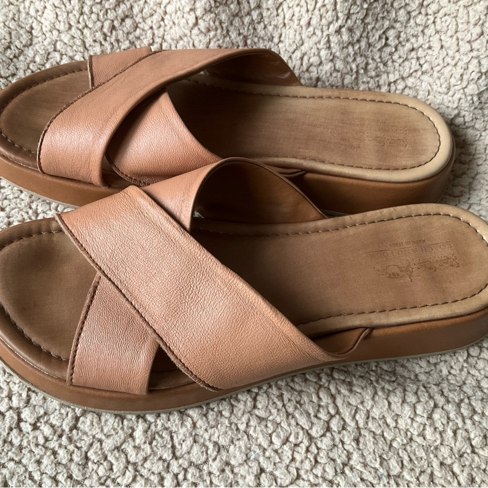 Coach and Four Brown Slide Sandals